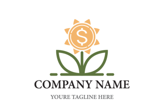 Money and Flowers Logo Template
