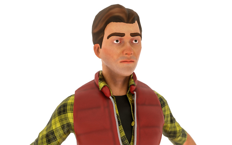 cartoon male character 3d model Model