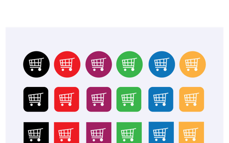 Diverse Shopping Cart Icons Set for E-Commerce Icon Set