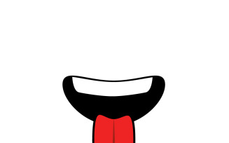 Playful Vector Emoticon: Open Mouth with Tongue Sticking Out