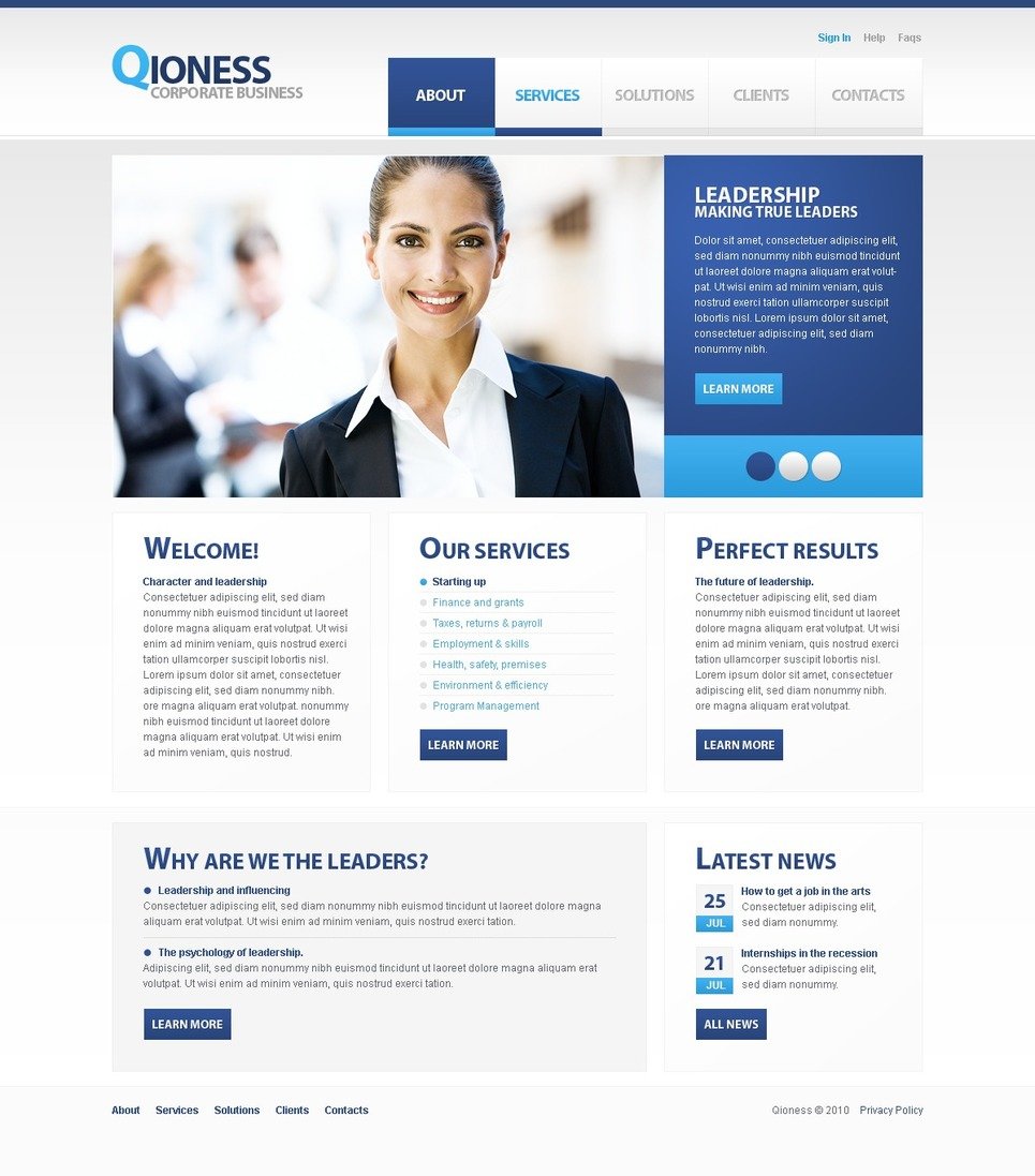 Business PSD Template New Screenshots BIG