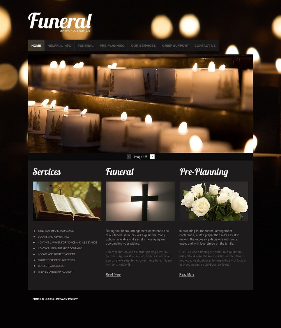 Funeral Services PSD Template New Screenshots BIG