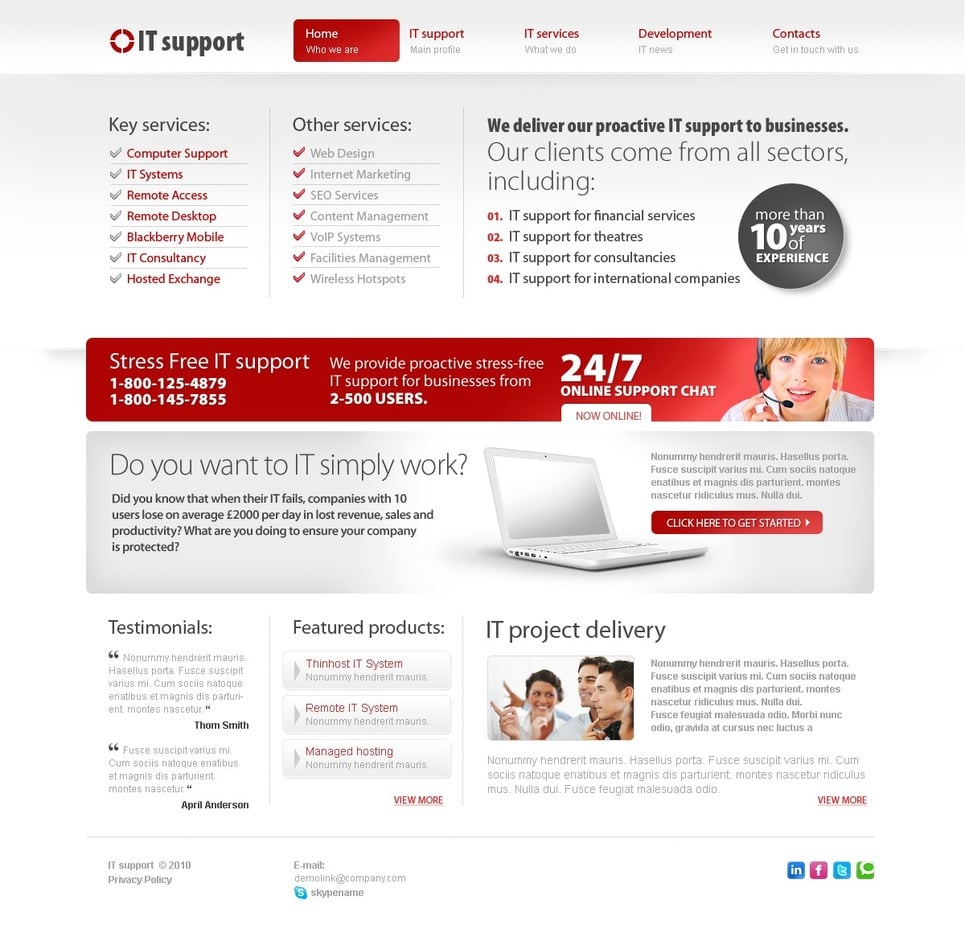 IT PSD Template New Screenshots BIG