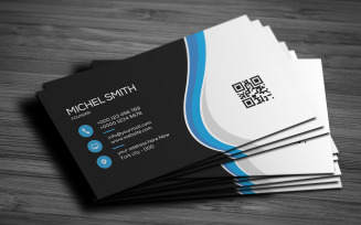 Clean Wavy Business Card Template