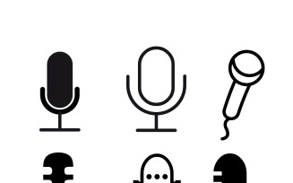 Diverse Microphone Icons Set Vector Pack