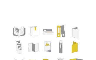 Modern Library Catalog Vector Icons Set for Web Design