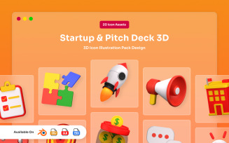 Startup & Pitch Deck 3D Icon Pack