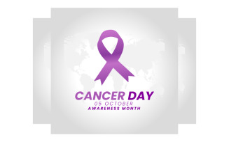 Cancer Awareness Day Pink Ribbon Background Design