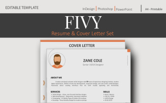 FIVY – Modern Resume & Cover Letter Template for Photoshop, InDesign & PowerPoint