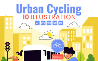 10 Urban Cycling Illustration