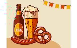 Oktoberfest with a Beer Bottle