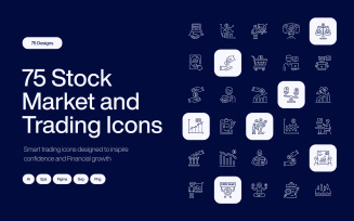 Stock Market and Trading Icon Set