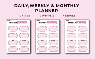 Weekly Planner Template | Printable & Editable Organizer Layout