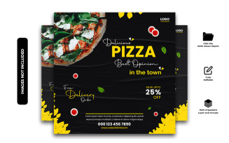 Pizza Restaurant Food Flyer Template | Editable PSD Design