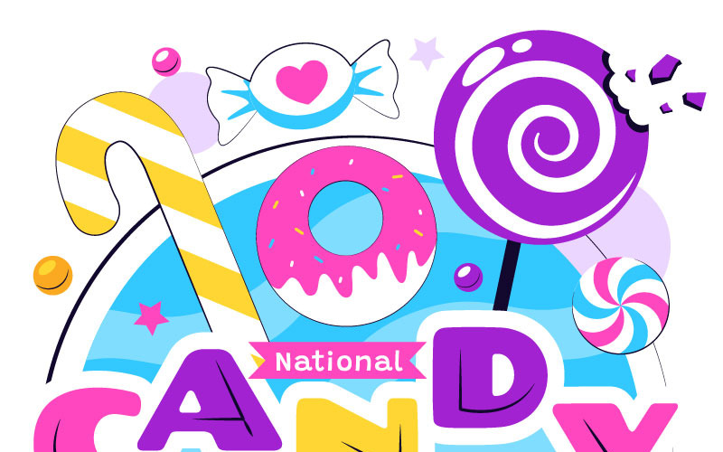 10 National Candy Day Vector Illustration