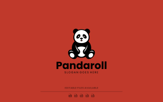 Modern Silhouette Panda Logo Design