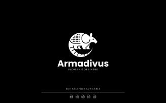 Silhouette Modern Armadillo Logo Design