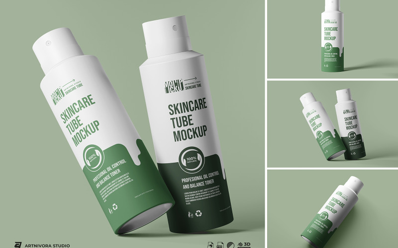 Skincare Tube Mockup Sets 4851 Product Mockup