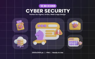 Cyber Security 3D Icon Design 745