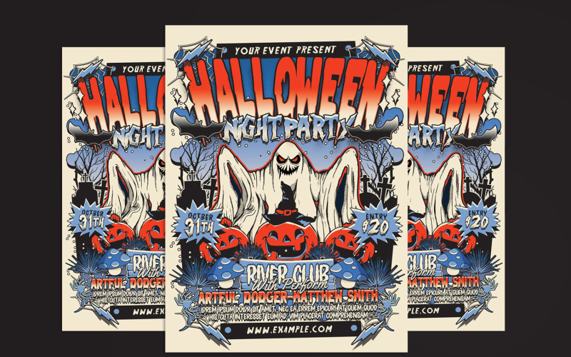 Halloween Night Party Flyer Poster Corporate Identity