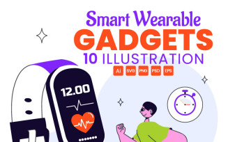 10 Smart Wearable Gadgets Illustration