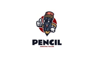 Mascot Character Pencil Logo Design