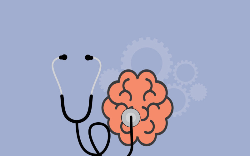 Mental Health Awareness Website Template with Calming Design Vector Graphic