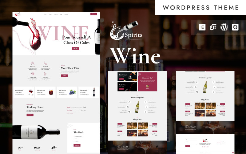 Spirits - Wine, Winery And Vineyard WordPress Elementor Theme WordPress Theme