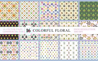 Vibrant Botanical Repeating Pattern | Colorful Floral Seamless Pattern | Playful Botanical Vector