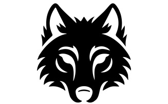 A minimalist logo wolf head