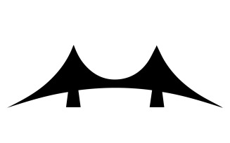 A vector logo of a bridge