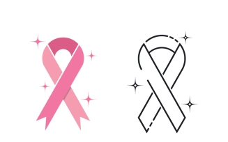 Breast Cancer Awareness Ribbon Logo Template