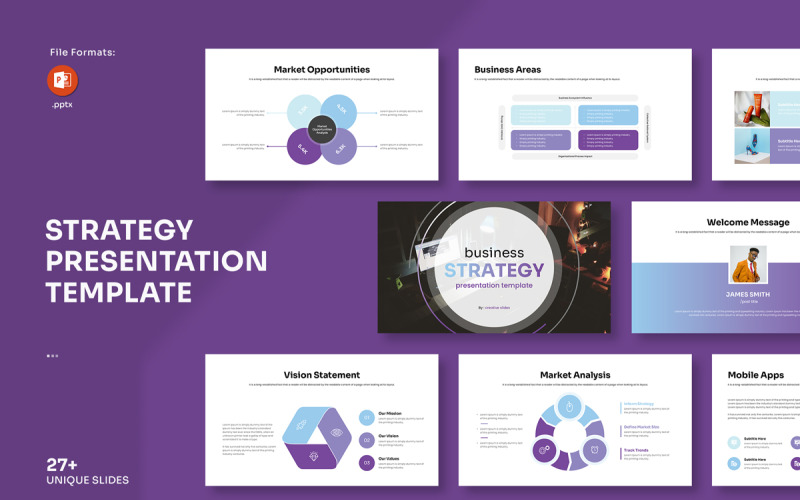 Business Strategy Keynote Template Pptx