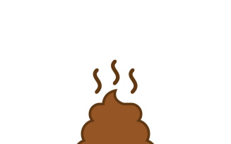 Cartoon Animal Dog Poop Flat Icon Design