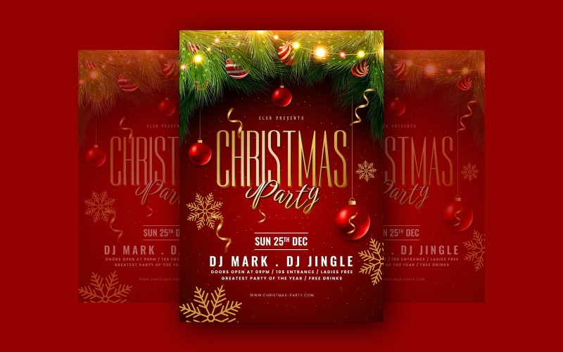 Christmas Party Card Social Media Template
