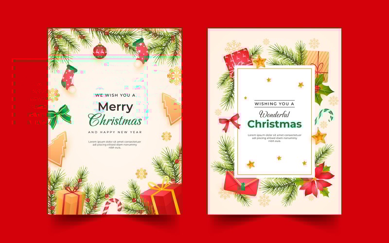 Merry Christmas Card Social Media Template
