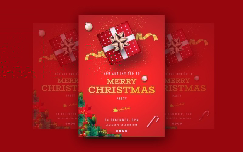 Merry Christmas Social Media Post Template