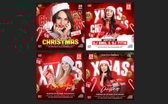 Merry Christmas Social Media Template Set