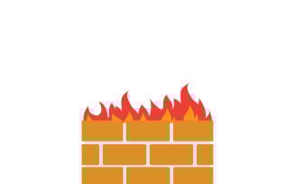 Modern Firewall Security Icon Flat Vector Illustration