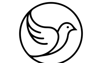 The dove silhouette vector art illustration