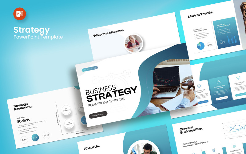 Biz Strategy Layout Template PowerPoint Template