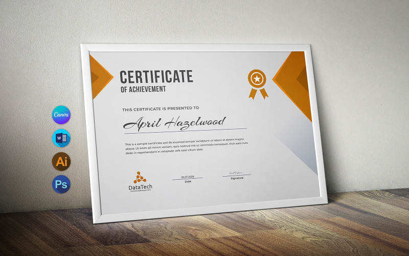 Certificate of Achievement Template | Printable Editable Award Certificate Design for Canva Certificate Template