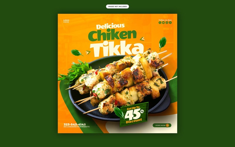 Delicious Food Menu Social Media Post Template