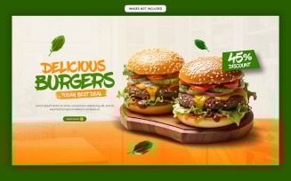 Delicious Food Menu Web Banner Template