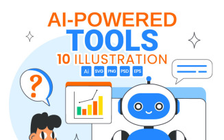 10 AI Powered Tools Illustration