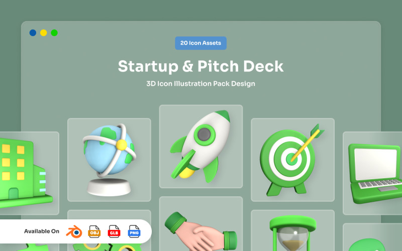 Startup Presentation 3D Icon Pack Model