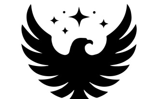 The logo silhouette eagle with wings