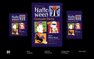 Colorful Halloween Costume Party Flyer