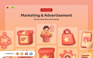 Marketing and Advertisement 3D Icon Pack