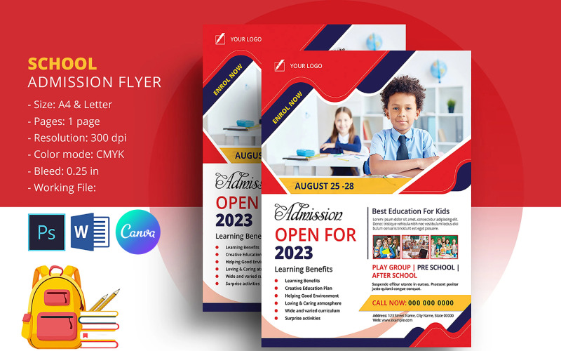 School Admission Promotional Flyer Corporate Identity